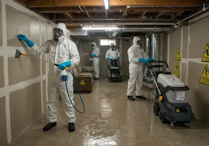 Basement Moisture Removal and Structural Drying process in Borrego Springs, CA